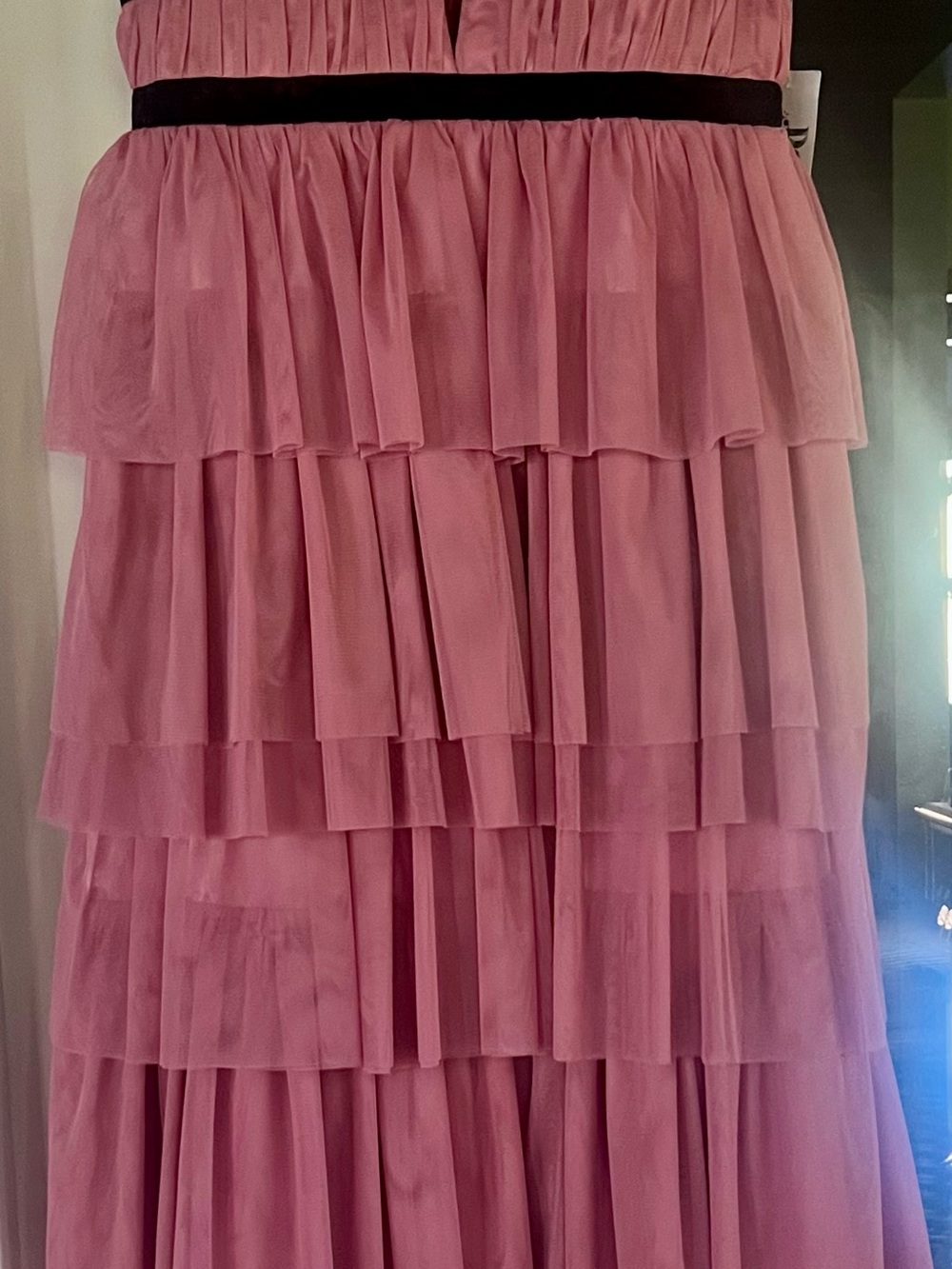 NWOT Dear Moon Dress
Deep V-Neck Shirred Bodice To Tiered Tulle Ballgown Dress - Picture 8 of 8